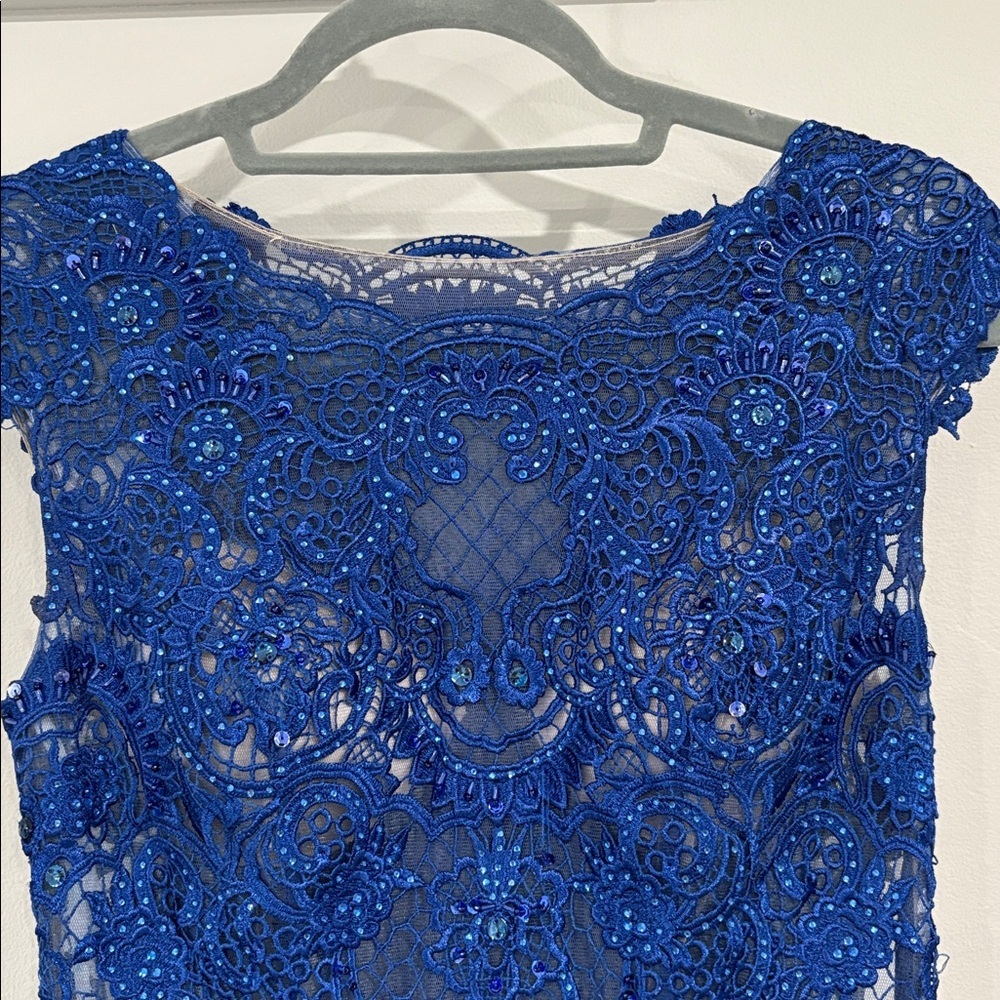 Camille La Vie Royal Blue Lace Women’s Prom Dress Size 2 - Picture 6 of 10